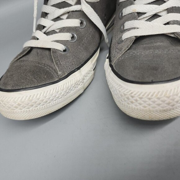 Converse All Star Grey Unisex Sneakers Shoes Low Tops Leather Mens 5 Women’s 7 - Picture 2 of 8